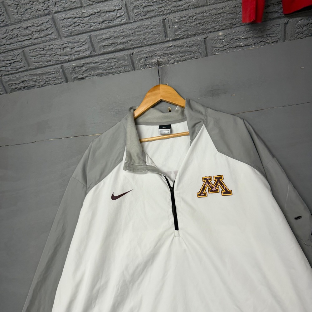 Nike Storm-Fit Mens 3XL Minnesota Golden Gophers Quarter Zip Windbreaker White‎